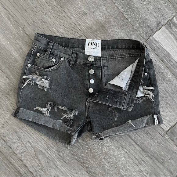 One by One Teaspoon Charger Distressed Shorts - Picture 2 of 8